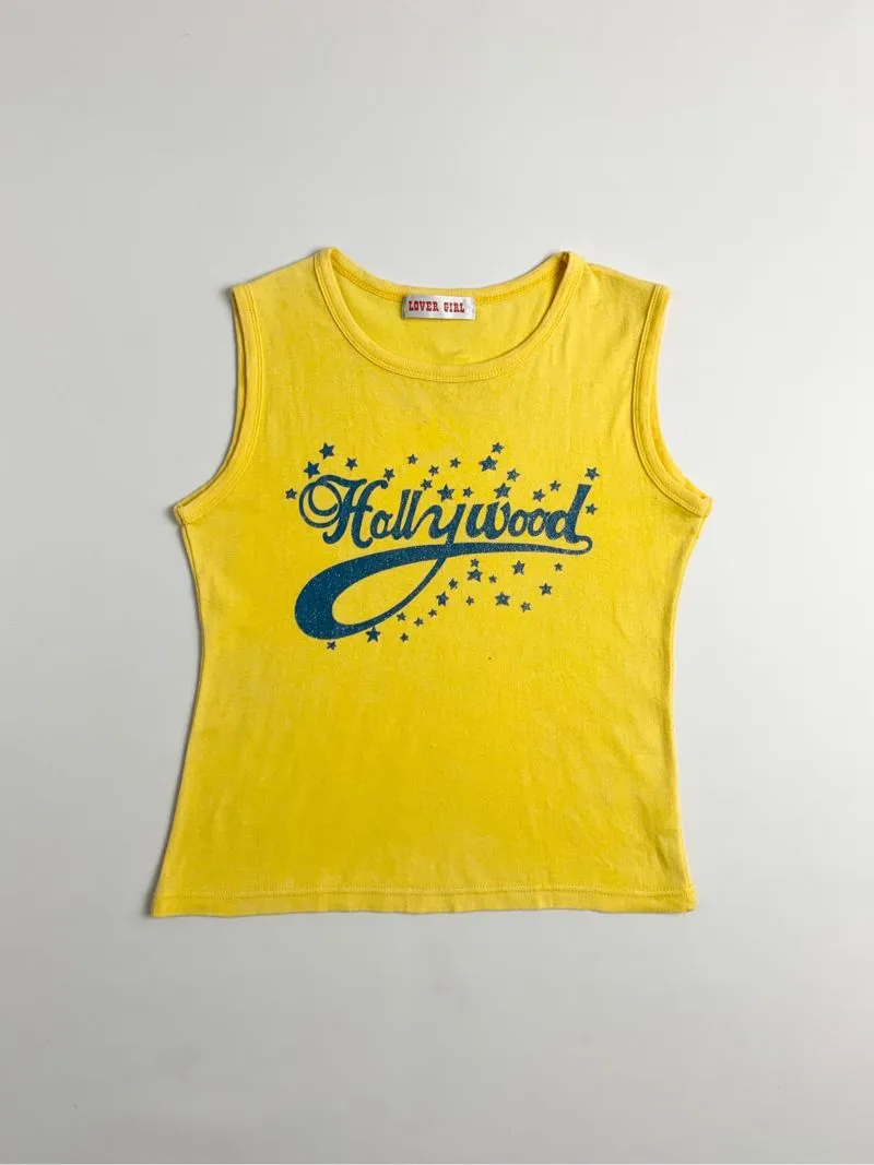 Y2k Lover Girl Tank Top Hollywood Yellow photo 1