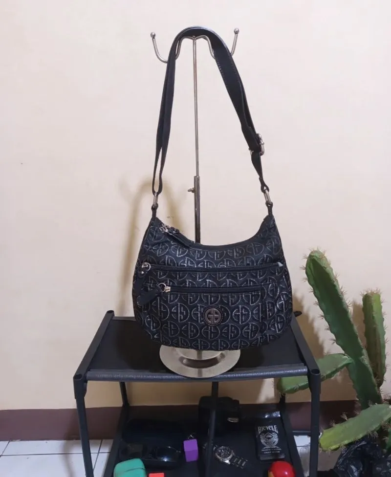 Giani Bernini Circle Signature Metallic Lurex Hobo Bag Origi photo 1