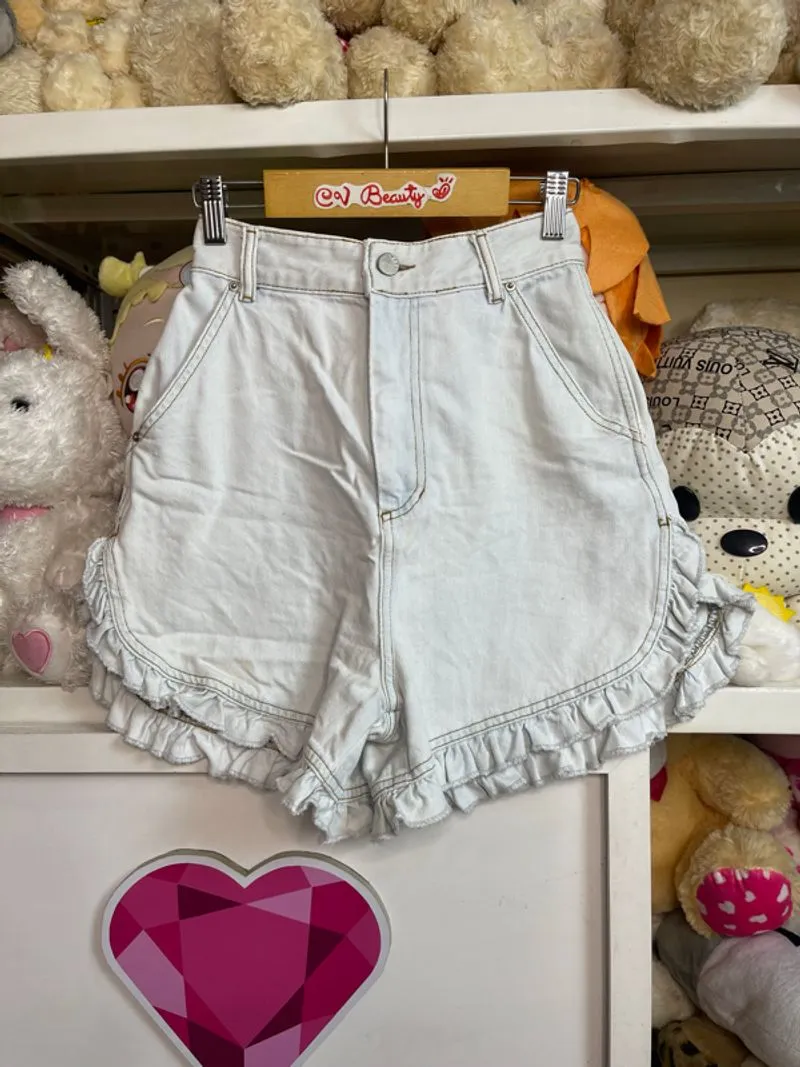 celana pendek jeans hw kriwil pinggang karet (-) photo 1
