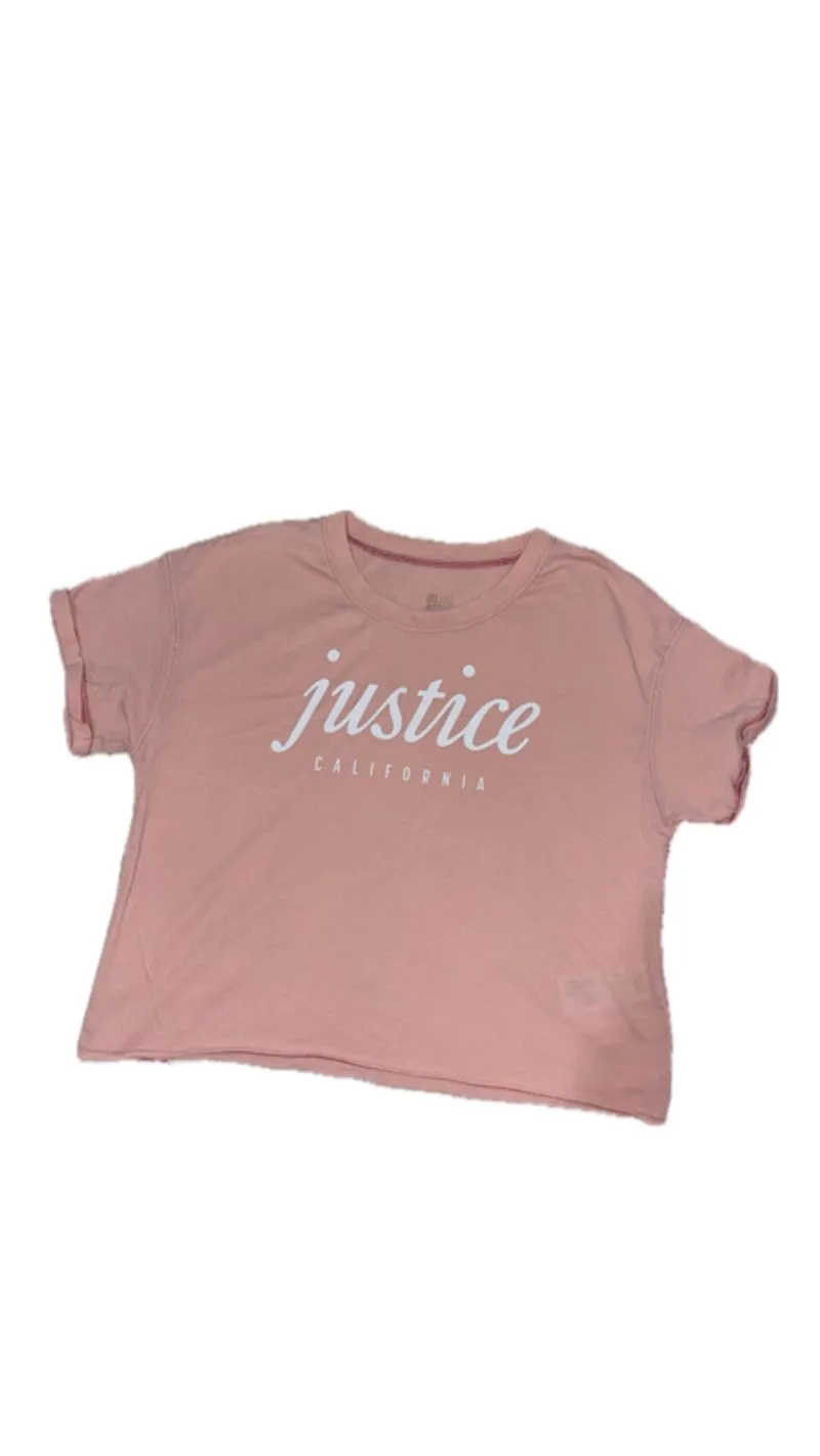 Justice pink tshirt girl  photo 1