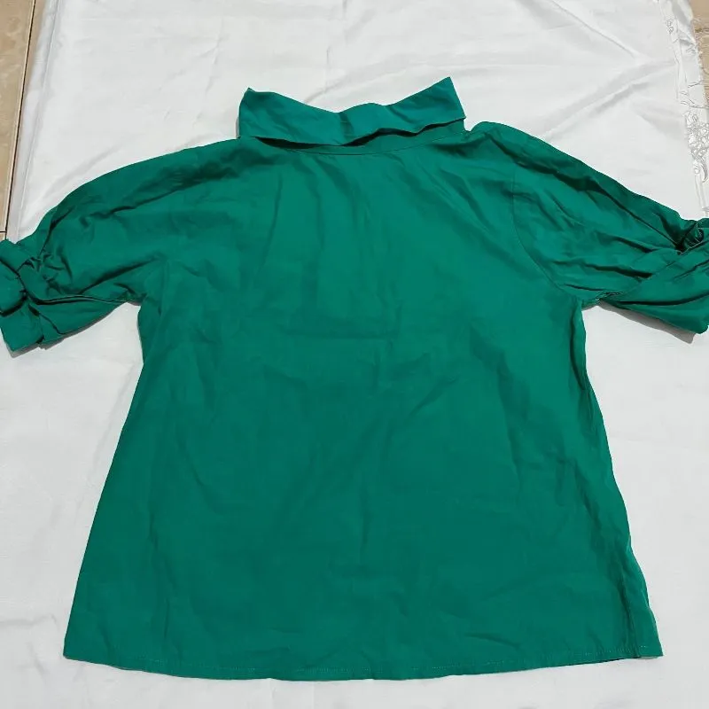 Green Top blouse kemeja hijau ijo berkerah atasan photo 1