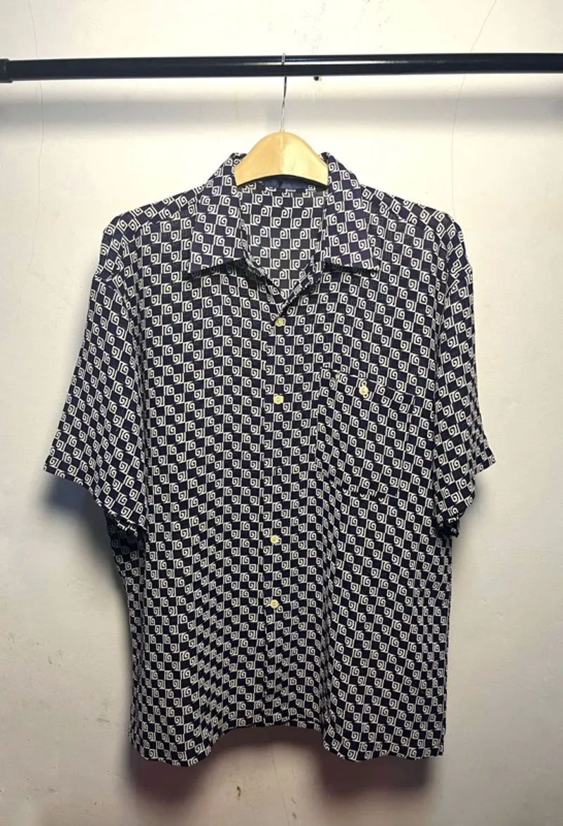 Kemeja Vintage Navy Motif photo 1
