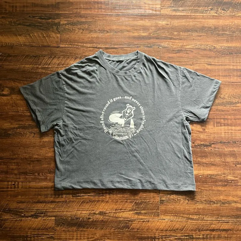 HAMMS - Grey Washed Boxy Fit Tshirt Hamms Graphic photo 1