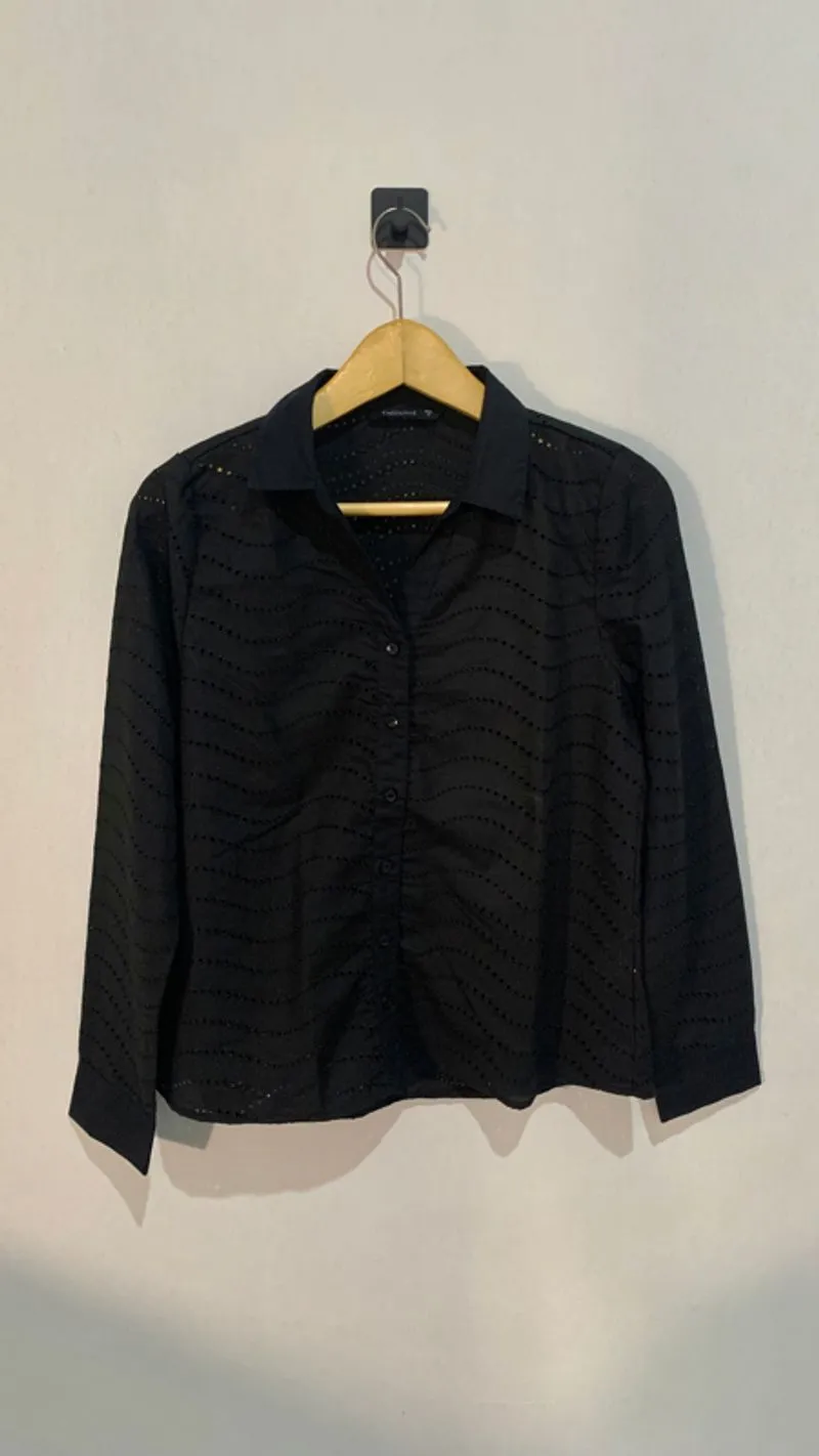 Kemeja katun The Executive warna blck photo 1