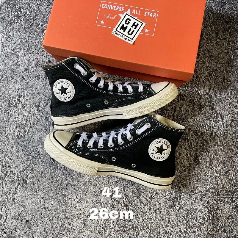Converse 70s Hi Black White photo 1