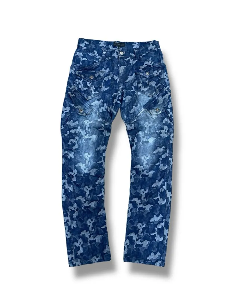 In The Attic Multi Pocket Abstract Camo Faded Style Pants photo 1