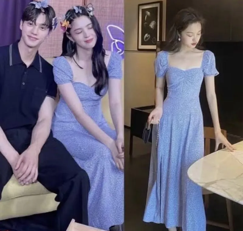 midi dress square korean style photo 1