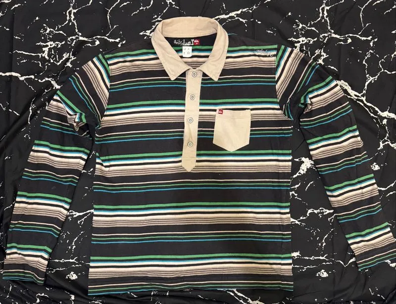 Quiksilver long-sleeve striped polo shirt photo 1