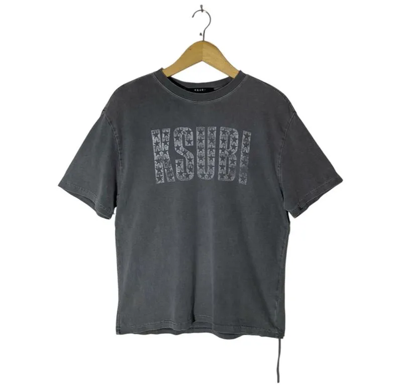 Ksubi japan Denim Grey washed Tee Boxy Oversized Original photo 1