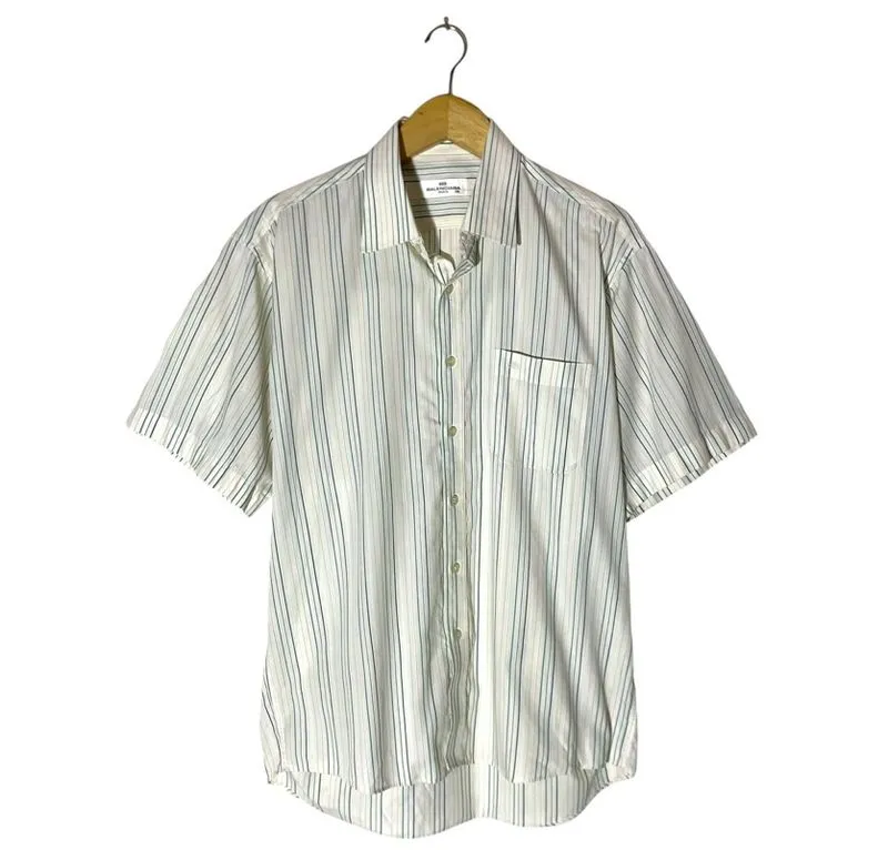 Balenciaga paris Shirts Stripe Vintage White Authentic photo 1