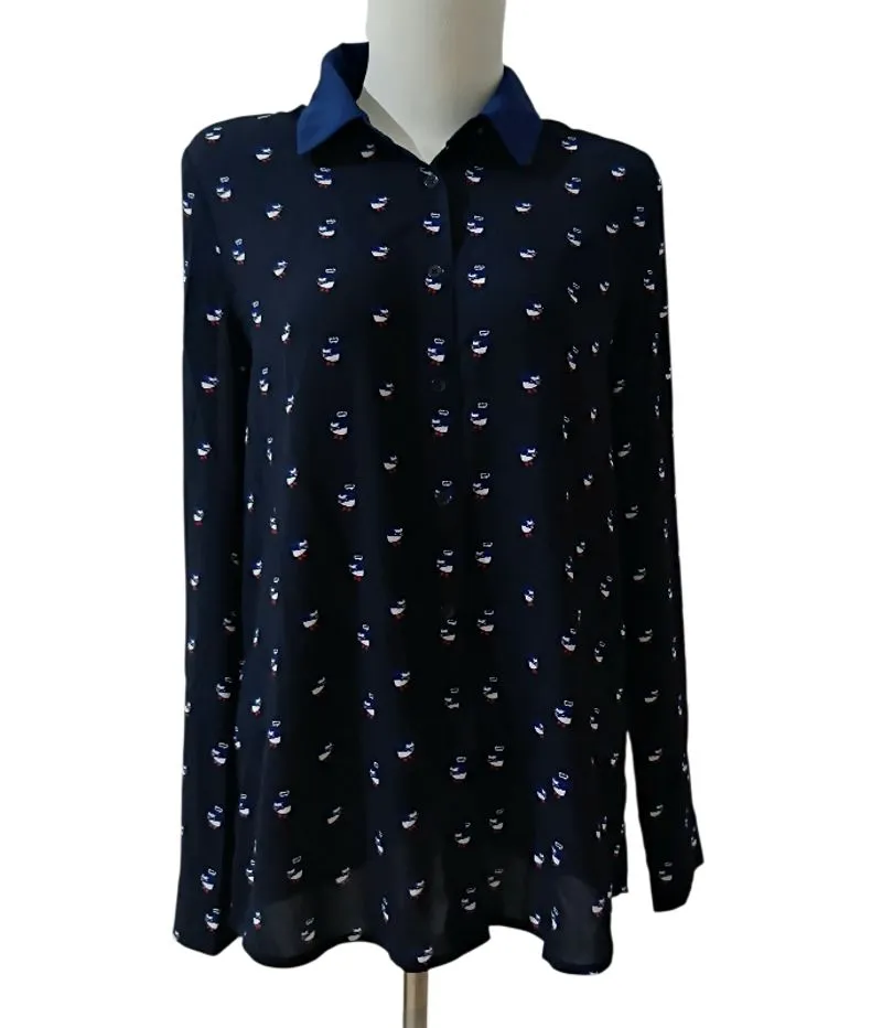 Kemeja Brand Mind Bridge _  navy motif penguin photo 1