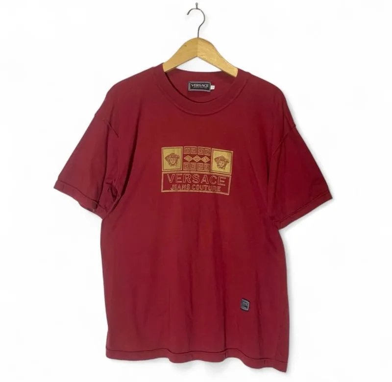 Versace Jeans Couture Logo tee Red Authentic Original photo 1