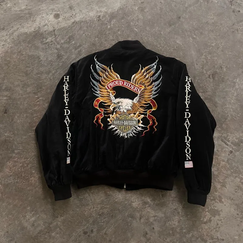 Harley Davidson “ PROUD RIDERS “ Souvenir Sukajan Jacket VTG photo 1