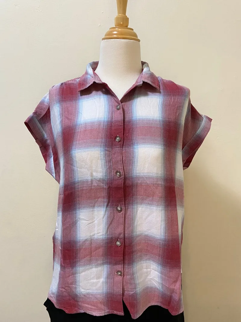 Vintage Casual T-shirt Wanita white tan red photo 1