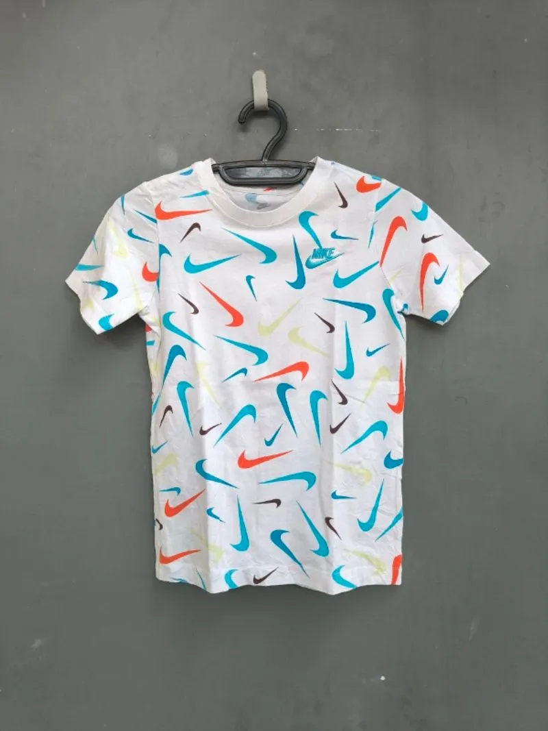 Kaos Nike Katun Putih Motif Logo Colorfull Anak/Remaja photo 1