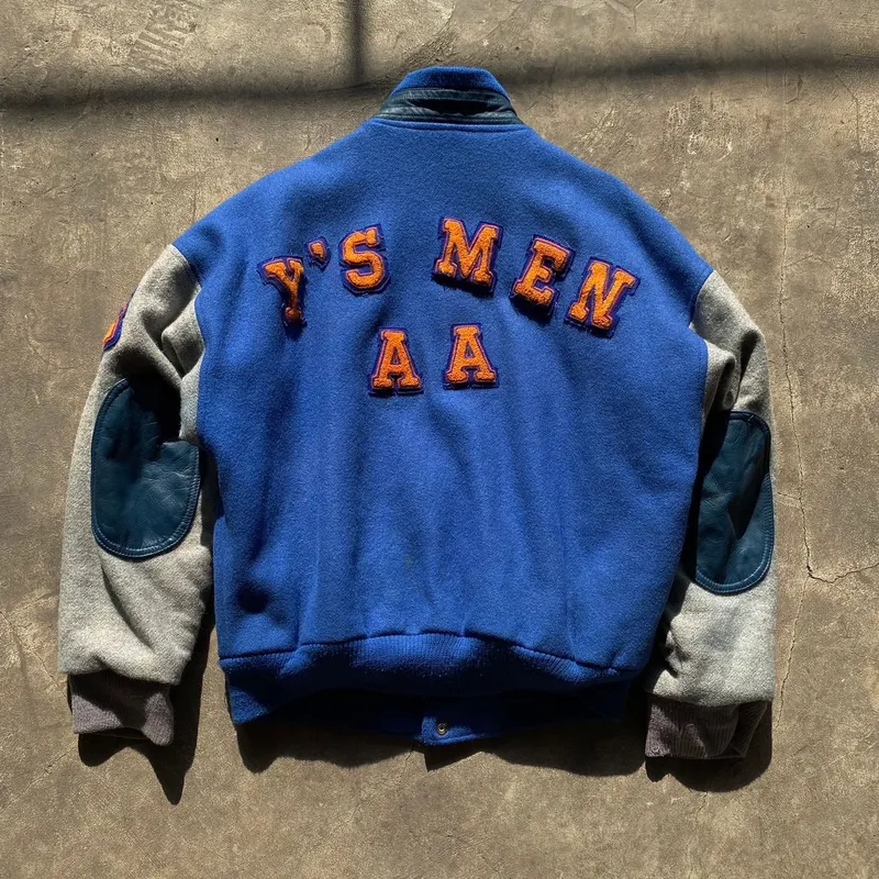 Vintage Leather jacket Pria orange gray blue photo 1