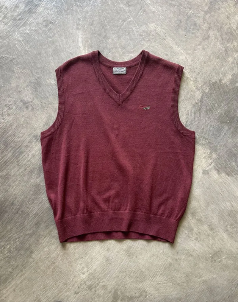  Crocodile International Knit Vest – Maroon photo 1