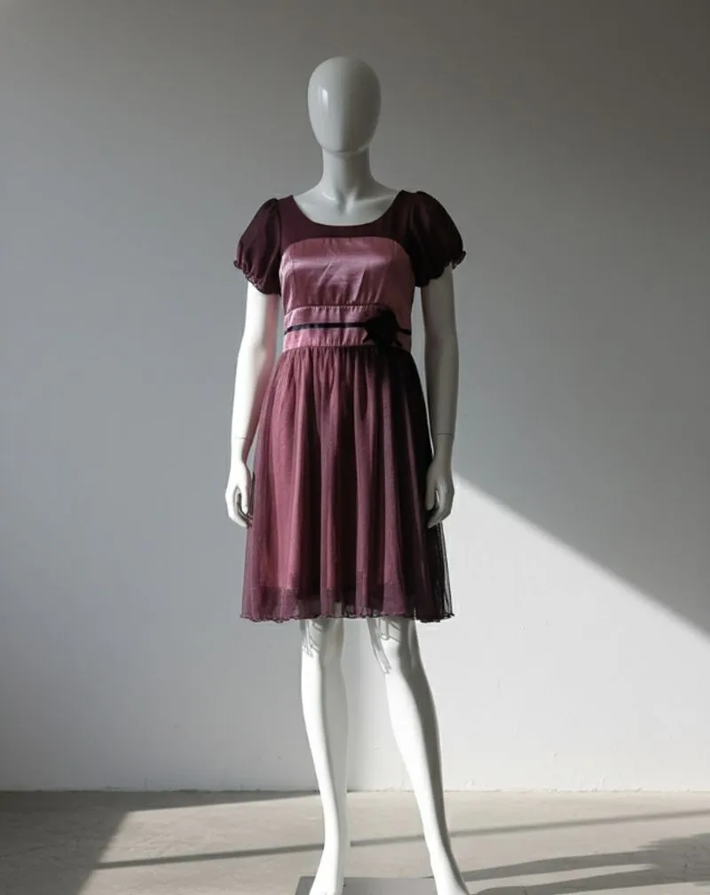 Baju Pesta Lawas/Klasik Ungu Tua Pita Hitam photo 1