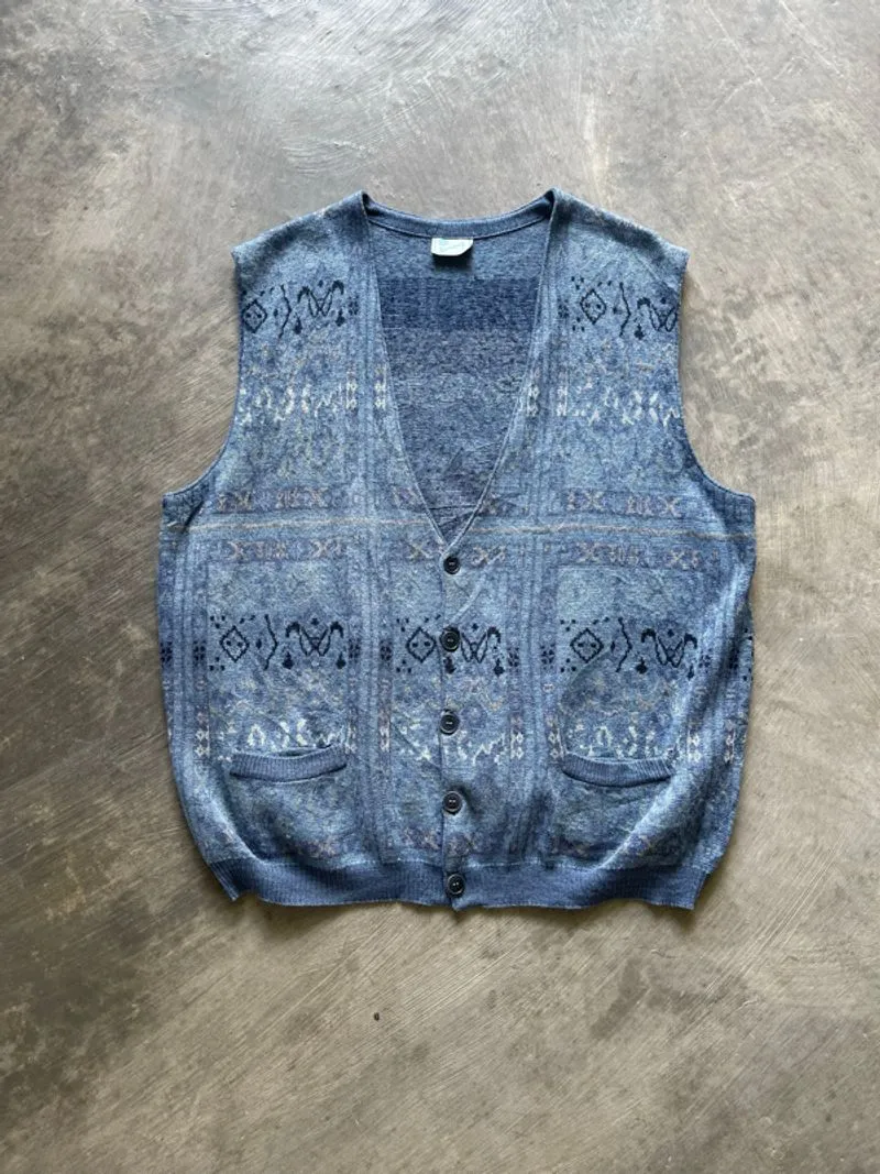 Simons Pattern Knit Vest – Vintage Style 💙 photo 1