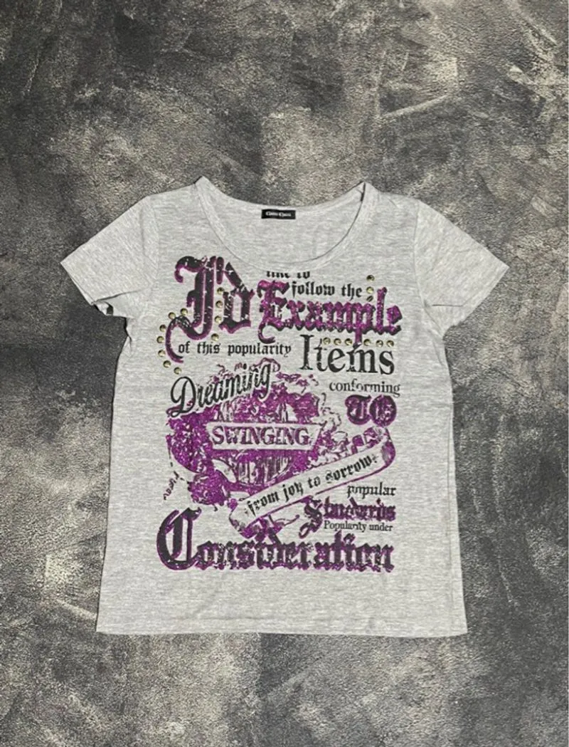 Y2K Chami Chami Studded Poem T Shirt photo 1