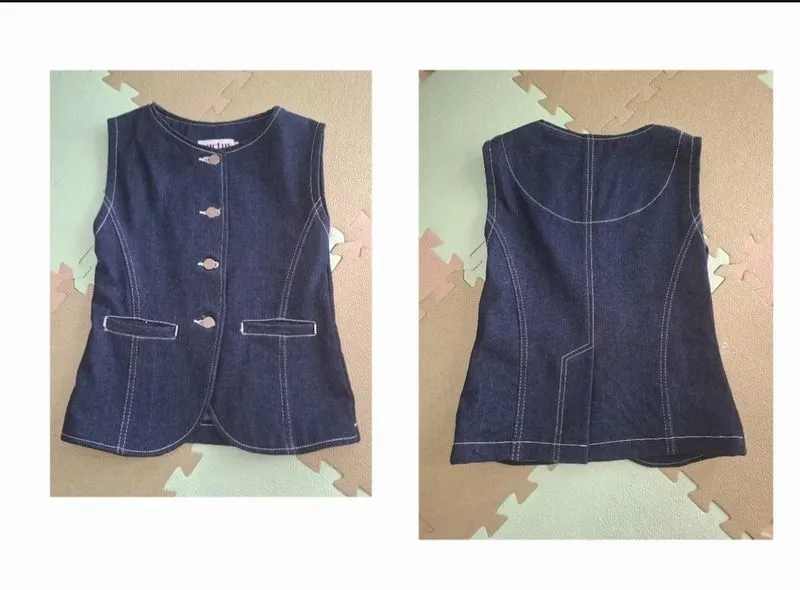 Auctus Jemma Button Vest Denim top photo 1