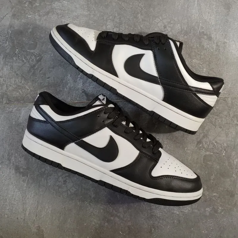 nike dunk low black white 44