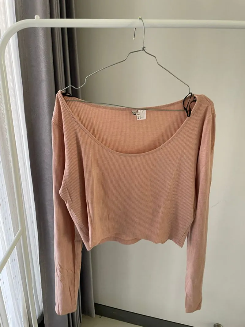 H&M Crop Top Soft Pink photo 1