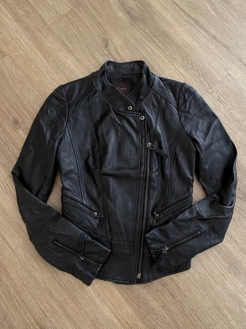 ROBO ITALY CAFERACER LEATHER JACKET | RAMONES | BIKER | photo 1