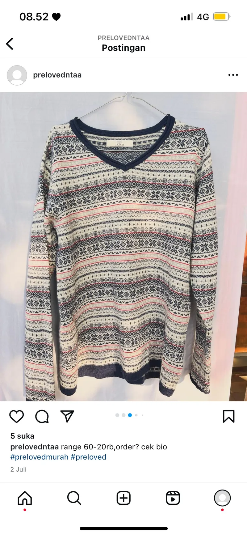 Minimalist Sweater Wanita navy pink photo 1