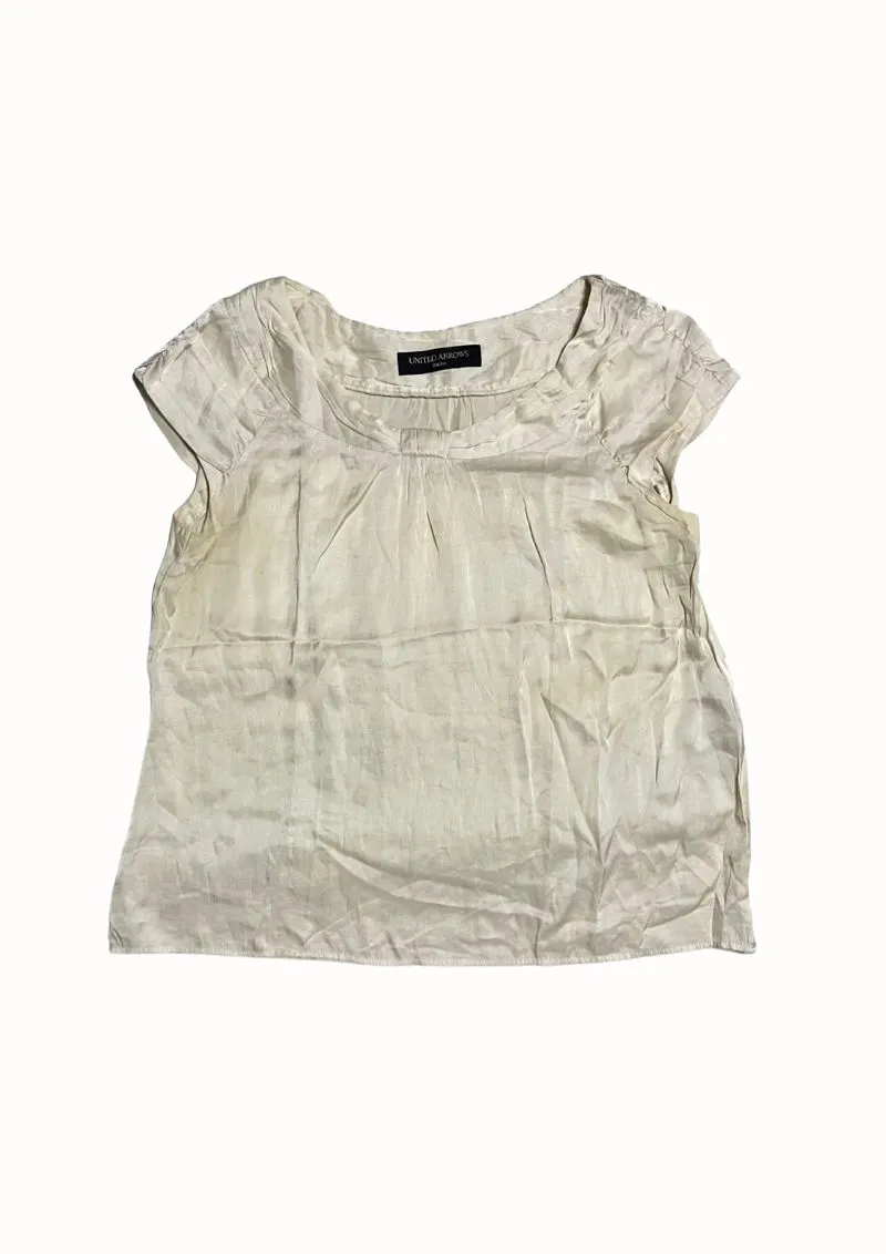 top blouses tshirt satin cream y2k photo 1