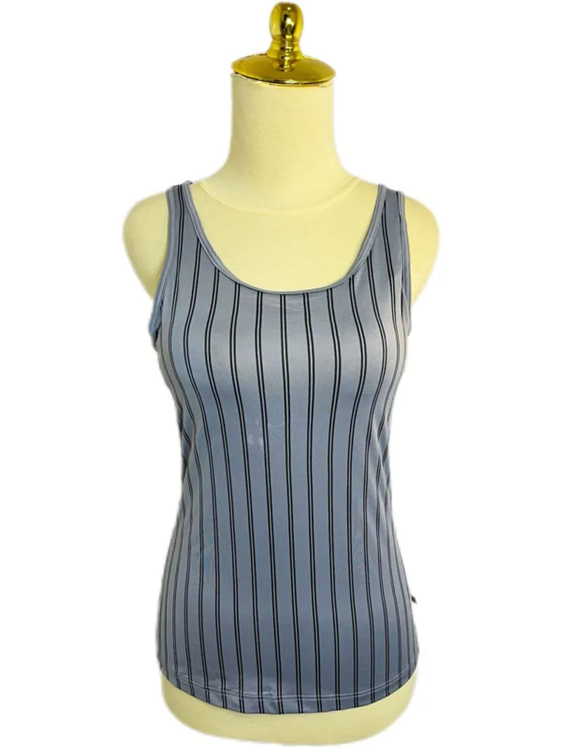HK WORKS LONDON Gray Striped Floral Black Lace Tanktop Bra photo 1