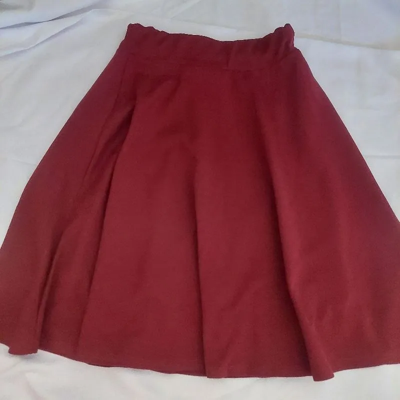 Red Flare Skirt rok merah maroon photo 1