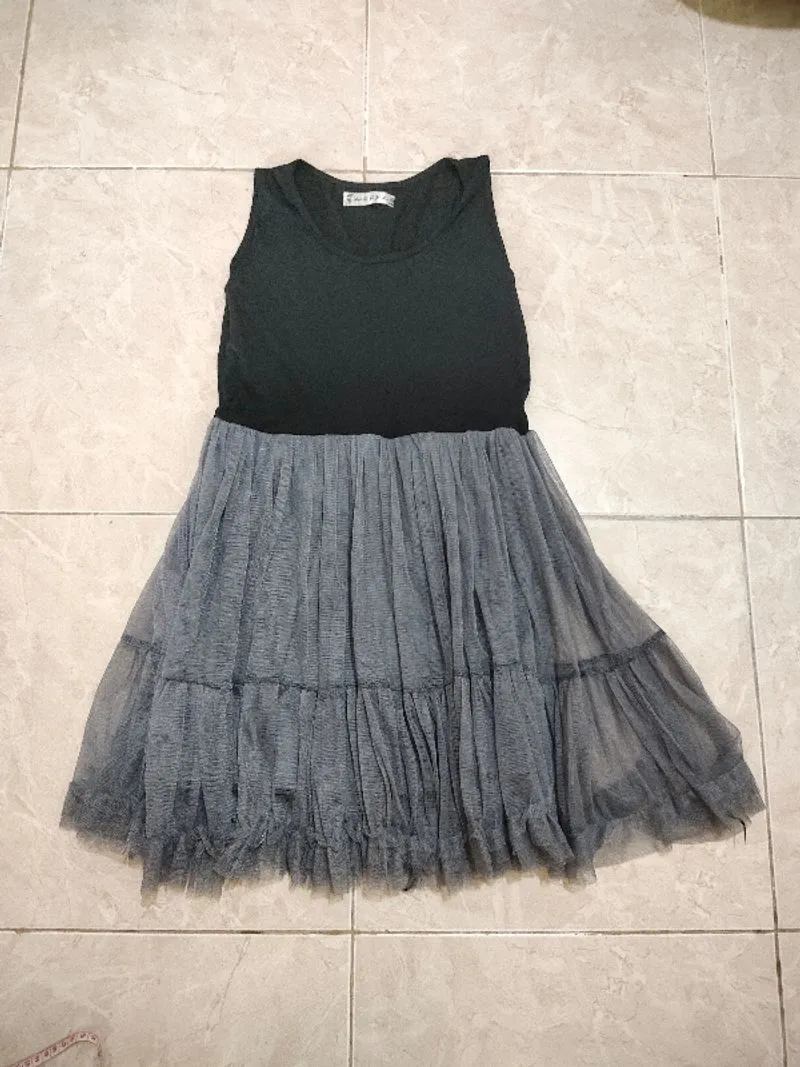 Dress kensi hitam abu abu photo 1