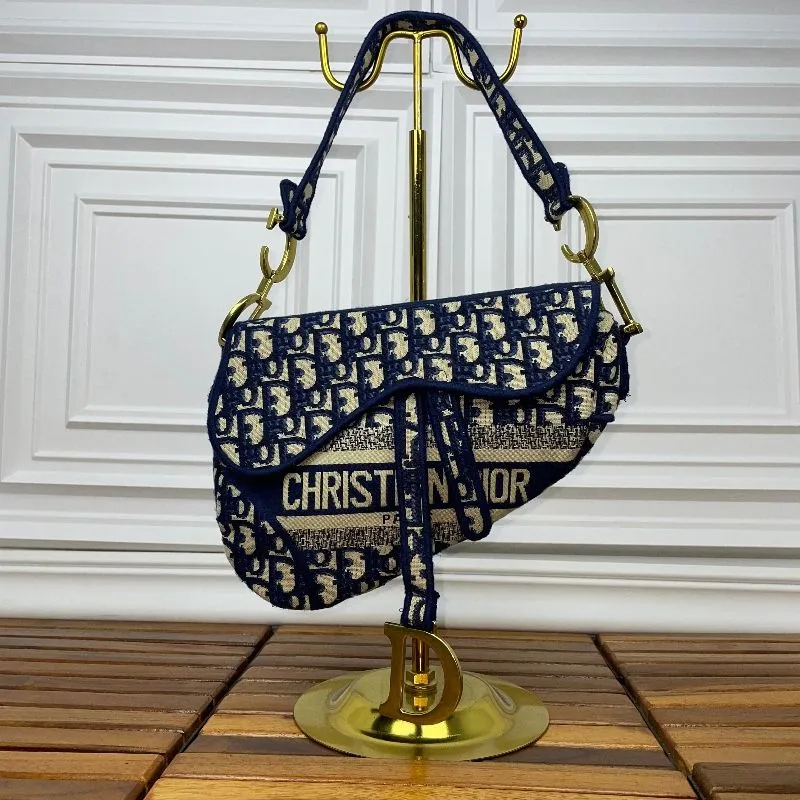 Christian Dior Saddle Medium Oblique Navy Blue photo 1