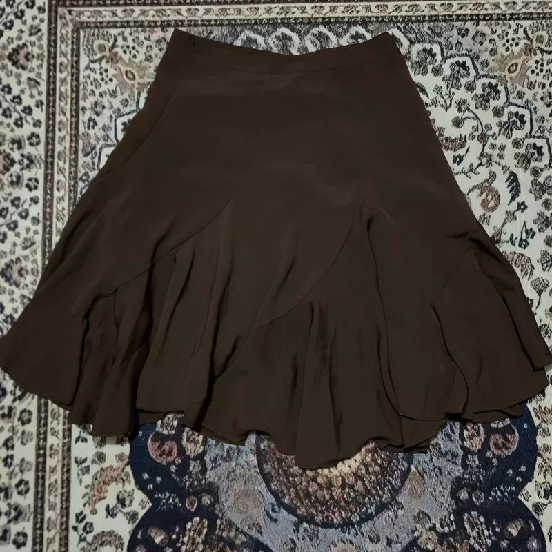 Brown coquette ruffle fairy midi skirt  photo 1