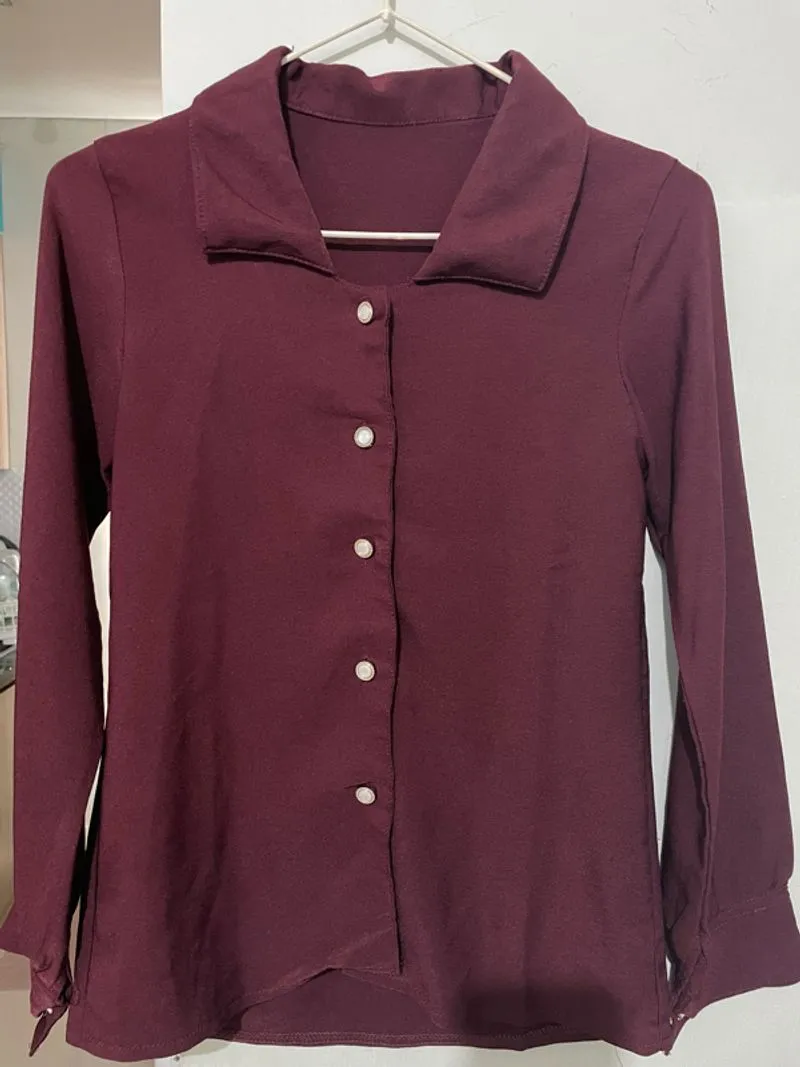 Kemeja Maroon Wanita photo 1