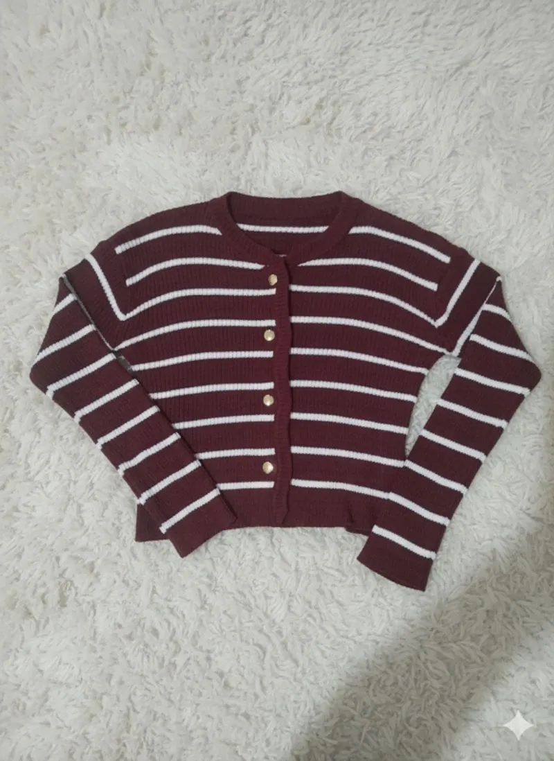 Cardigan Salur Crop Marron photo 1