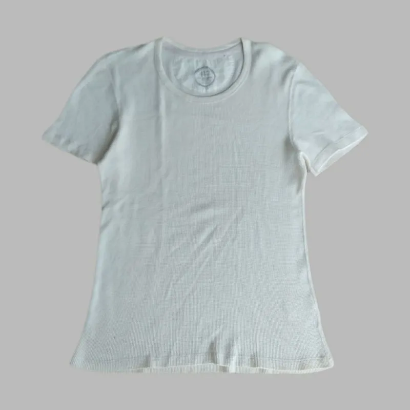 Vintage thermal underwear blank white shirt photo 1