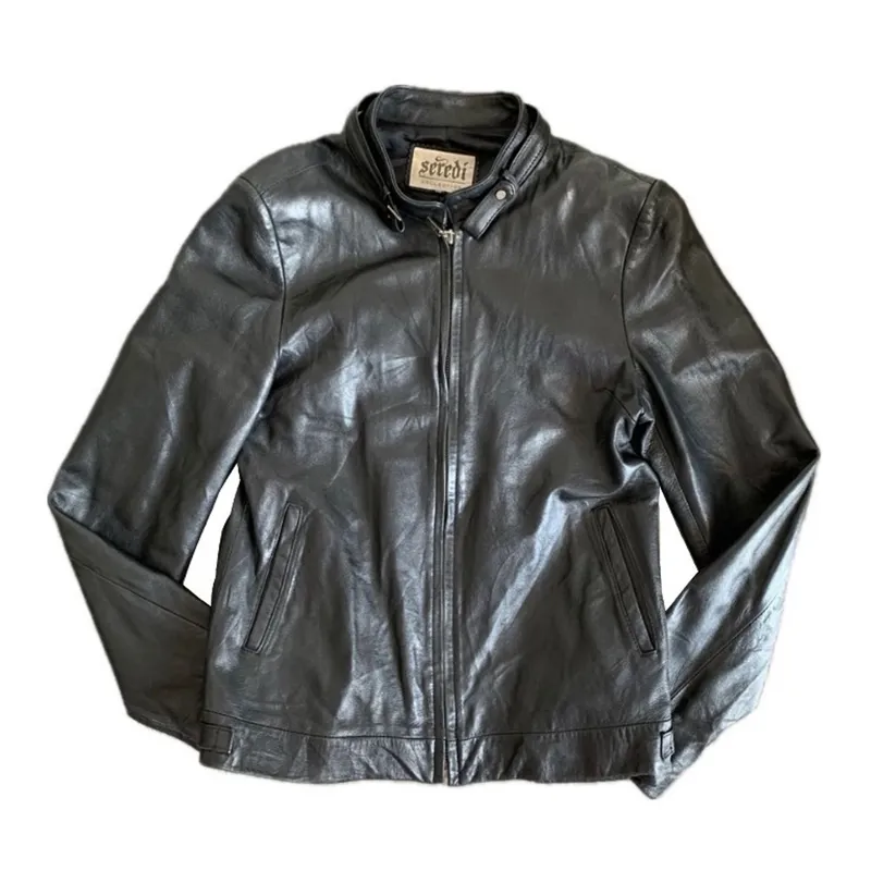 Biker Casual Leather jacket Wanita black photo 1