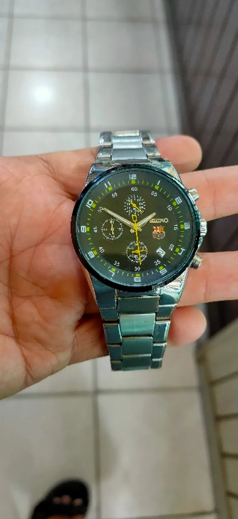 Jam tangan pria seiko sport chronograph stenlis steel photo 1