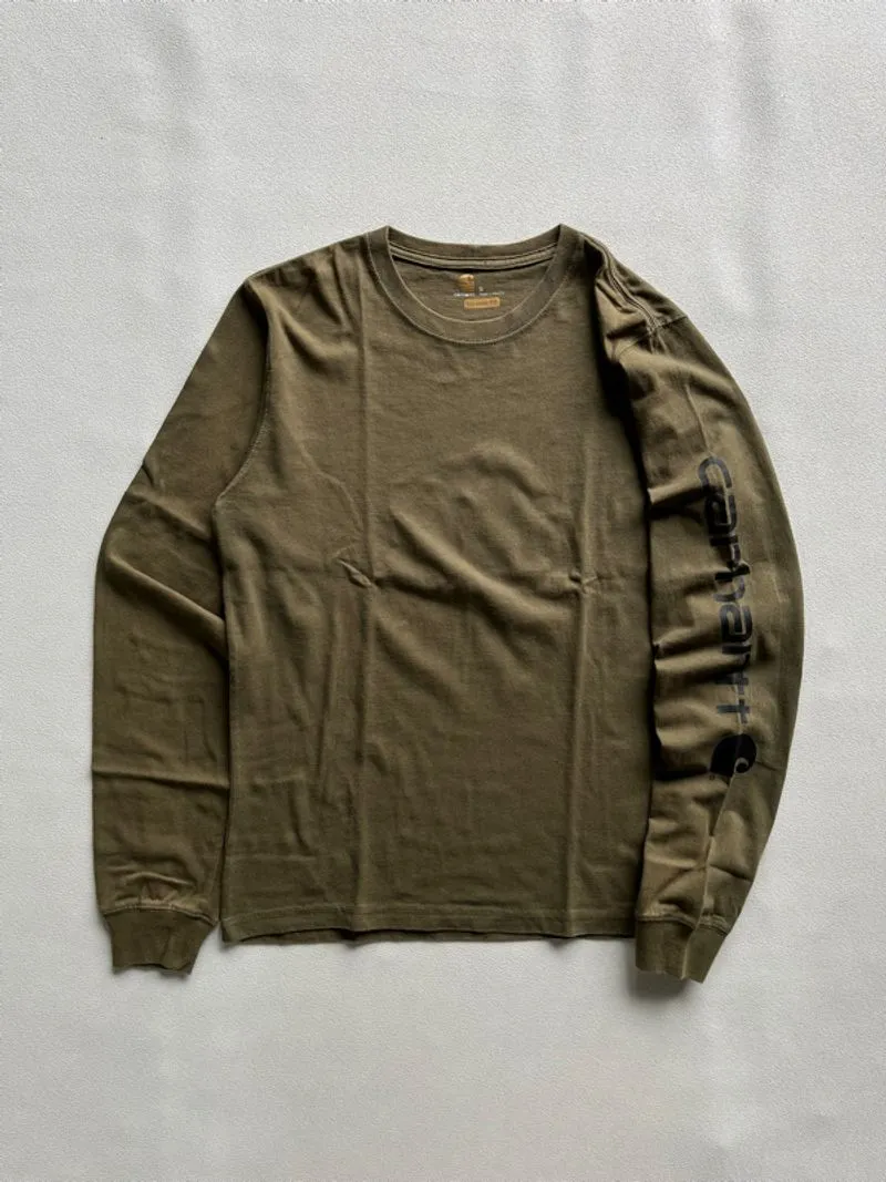 Longsleeve carhartt spellout olive green photo 1