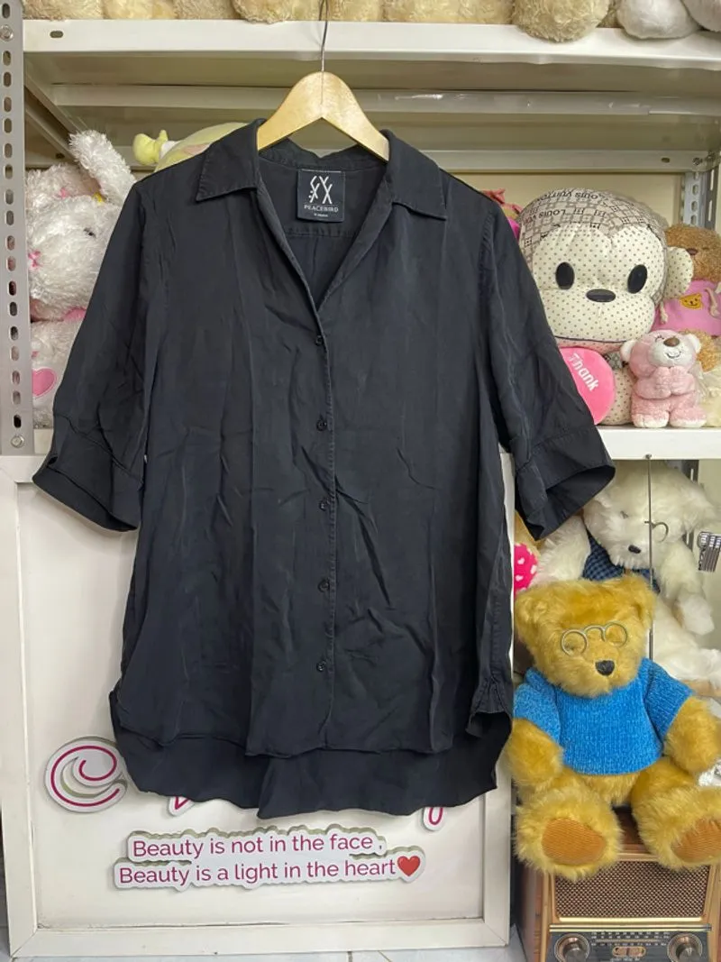 kemeja hitam premi brand peace bird (-)apa adanya photo 1