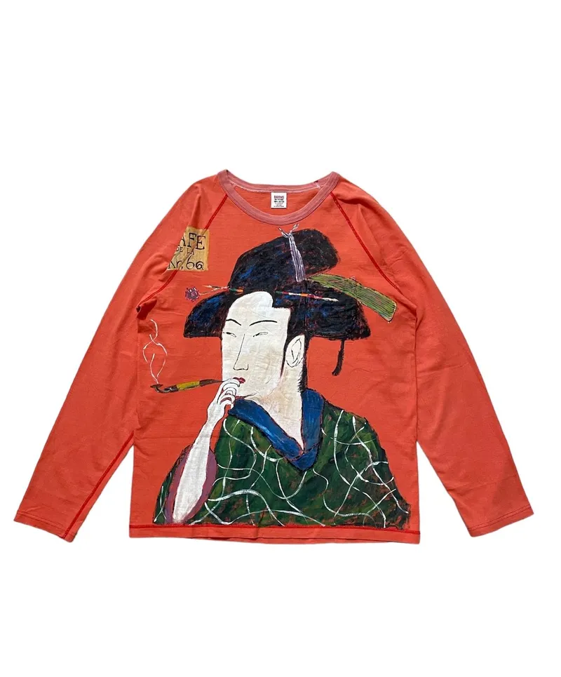 Japanese brand Casual T-shirt Pria orange photo 1