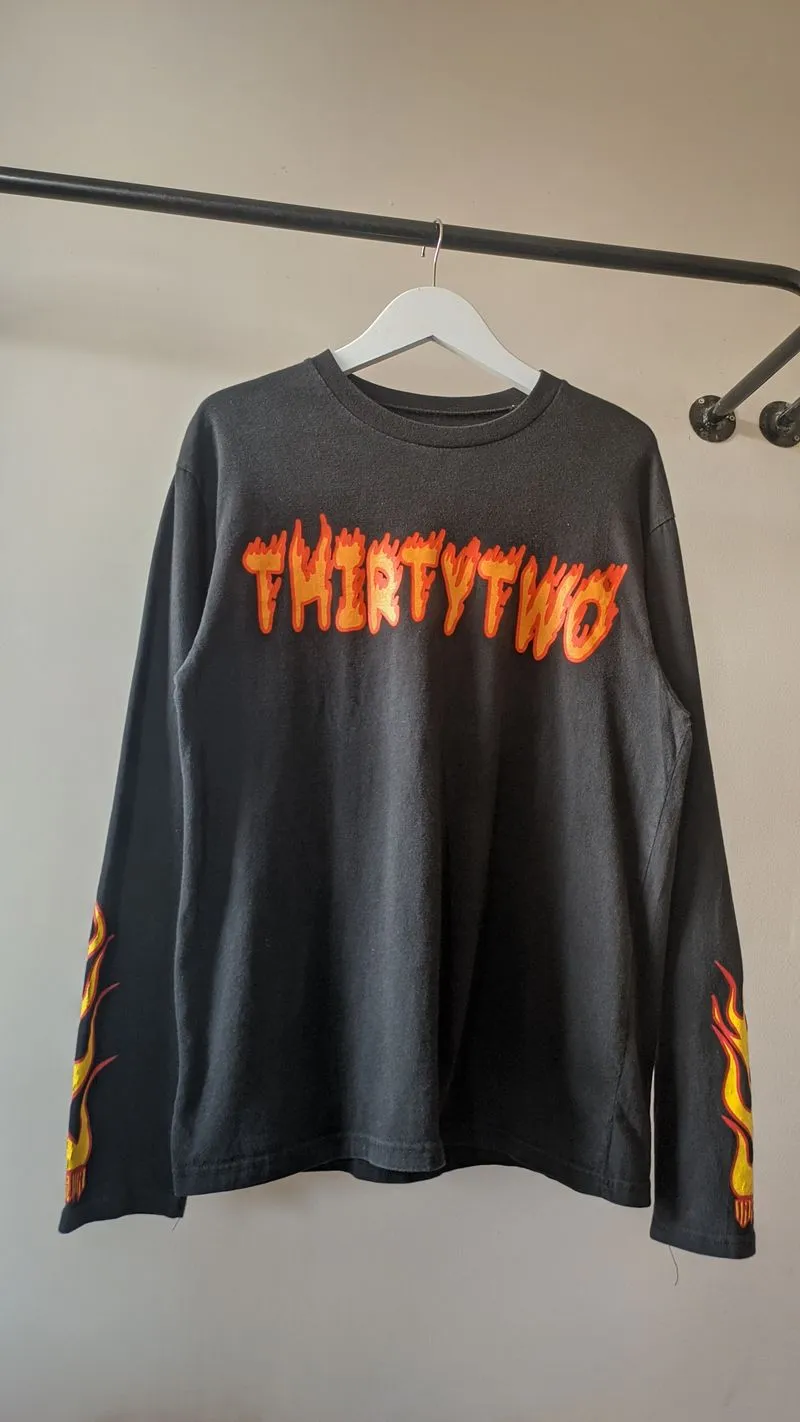 Biker T-shirt Pria orange black red photo 1