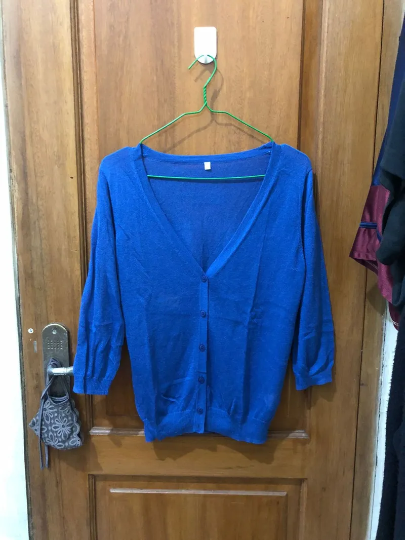 Casual Cardigan Wanita blue photo 1