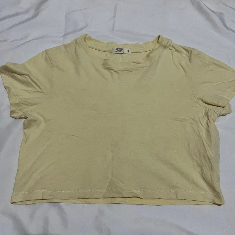 baby yellow soft yellow crop top by cotton on atasan kaos cr photo 1