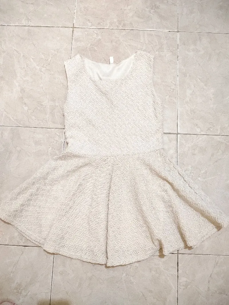 Dress kensi putih import fit to size s photo 1