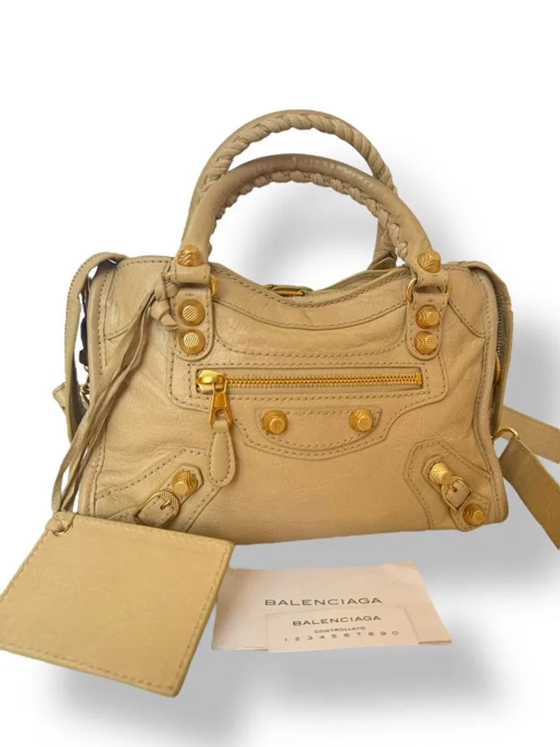 Balenciaga Mini City Beige GHW with Strap,Mirror&Booklet photo 1