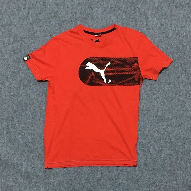 Puma Big Logo Cotton T-Shirt Red Brick Size S Sportlifesty