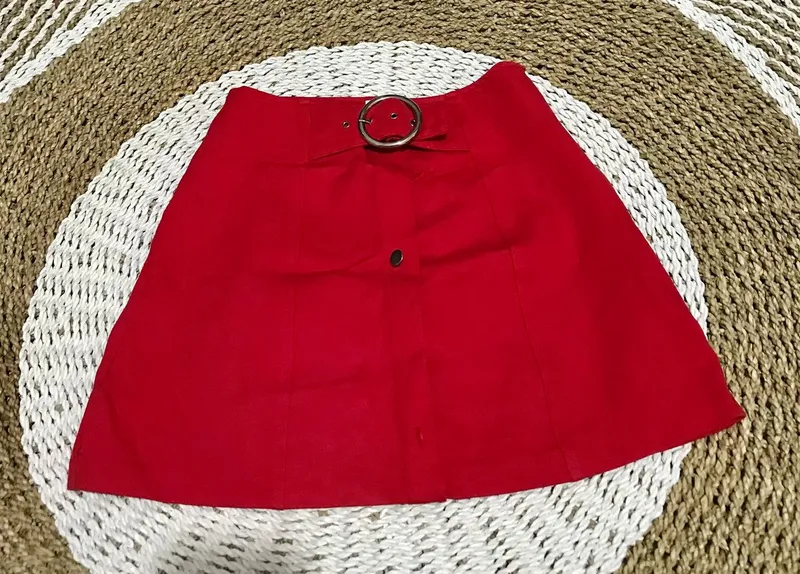 Casual Mini skirt Wanita red photo 1